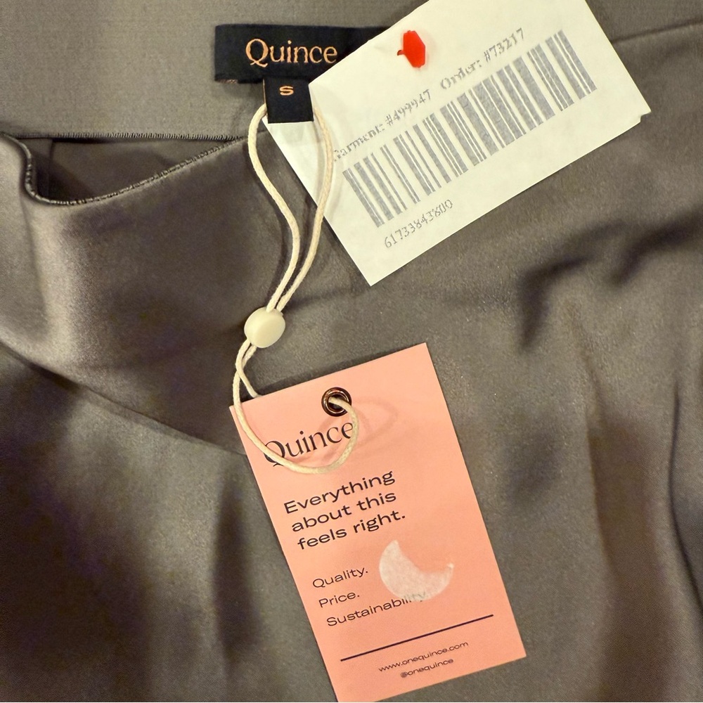 NWT Womens Quince 100% Washable Silk Maxi Tulip Skirt Gray Sz Small and XL - Picture 12 of 15